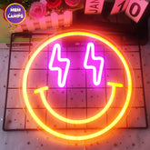 Smiley face Neon Sign Lightning Eyes